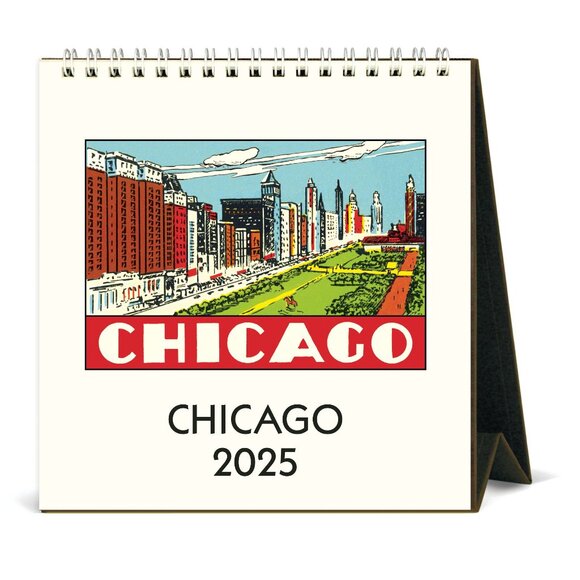 Cavallini & Co. Chicago 2025 Easel Desk Calendar, 6.5"x6.5" - Picture 1 of 5